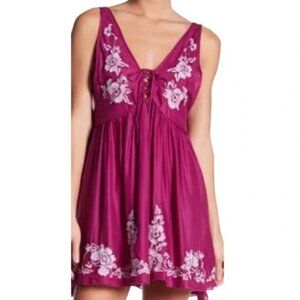 Free People Intimately - Aida Pink Laced Slip Dress